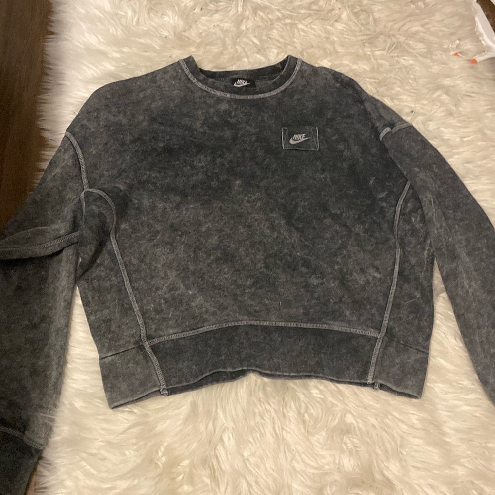 Grey cropped nike hoodie